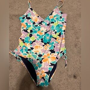 Never worn floral one piece bathing suit
